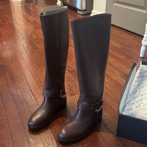 Aqua Dark Brown Over the Knee Boots